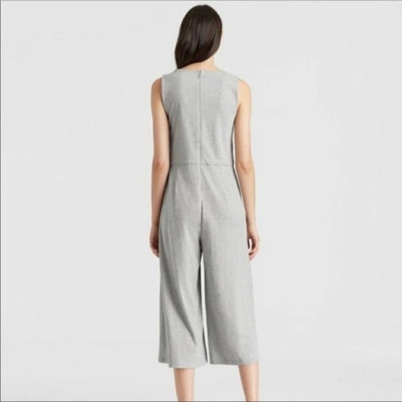 Eileen Fisher Gray Organic Cotton Knit Moon Romper/Jumpsuit - Picture 2 of 13